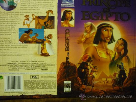 Cine: caratula de video el principe de egipto - vhs