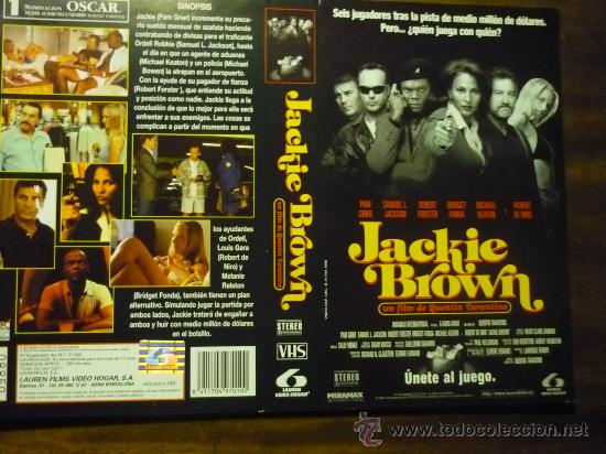 Cine: caratula pelicula vhs jackie brown .- robert de niro