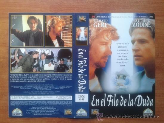Cin&eacute;ma: CARATULA VHS - EN EL FILO DE LA DUDA - Pedido Minimo 6&euro;