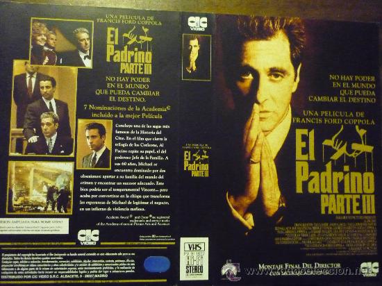 Cine: CARATULA VIDEO EL PADRINO III - AL PACINO