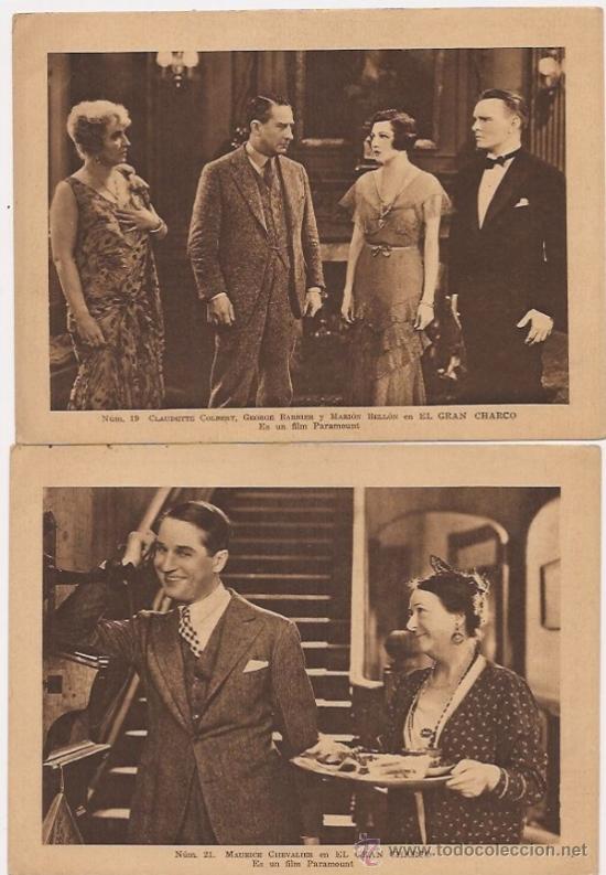 Cine: Estampas del Cinema: 7 fichas de El Gran Charco. 20 por 15 ctms.