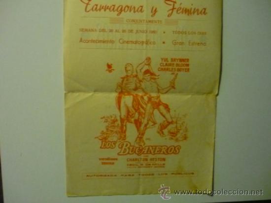 Cine: PROGRAMA LOCAL 196O - LOS BUCANEROS - Foto 1
