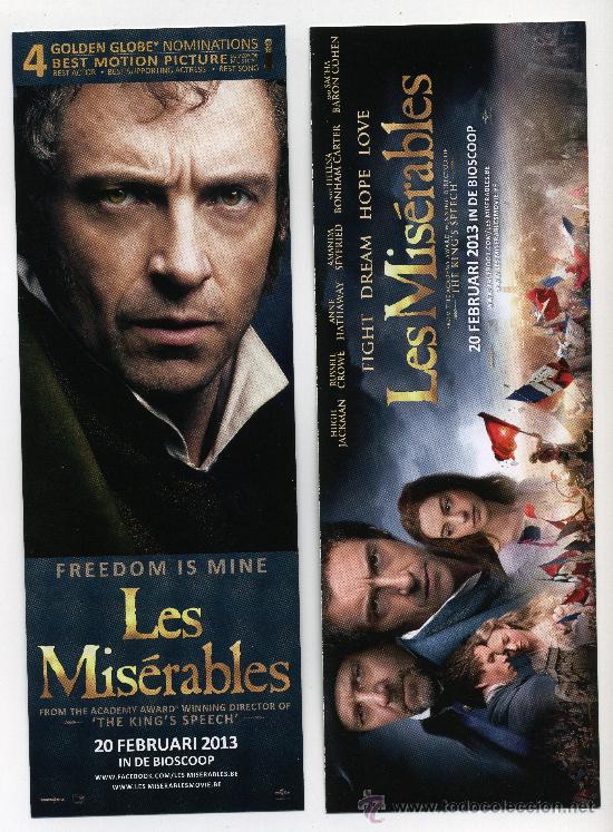 Cine: LOS MISERABLES, con Hug Jackman. MARCAPAGINAS. - Foto 1