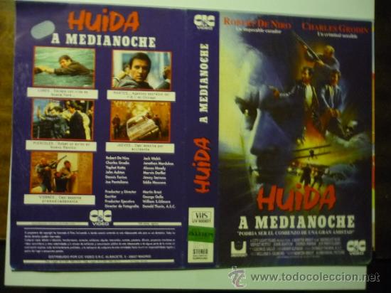 Cine: CARATULA VIDEO VHS HUIDA A MEDIANOCHE-ROBERT DE NIRO