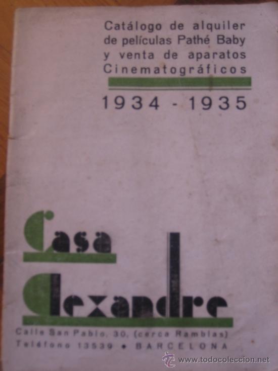 Cine: Cat&aacute;logo de alquiler de pel&iacute;culas Path&eacute; Baby y venta de aparatos Cinematogr&aacute;ficos 1934 - 1935