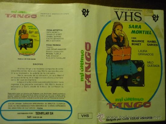 Cine: CARATULA VIDEO VHS MI ULTIMO TANGO .- SARA MONTIEL