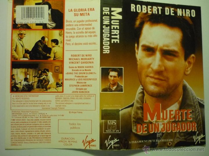 Cine: caratula video muerte de un jugador .-robert de niro vhs