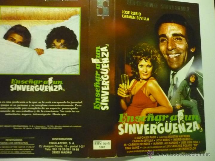 Cine: caratula video vhs ense&ntilde;ar un sinverguenza .- carmen sevilla