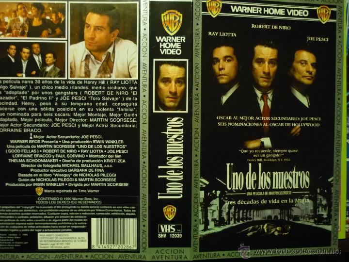Cine: CARATULA VIDEO VHS UNO DE LOS NUESTROS .- ROBERT DE NIRO