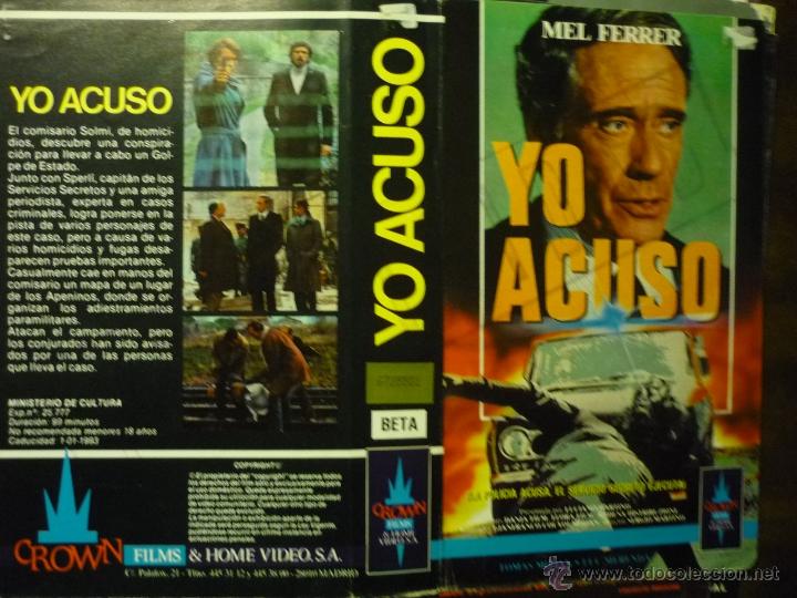 Cine: CARATULA VIDEO BETA .- YO ACUSO .-MEL FERRER - Foto 1