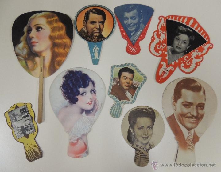Cine: lote 9 abanicos actores de cine a&ntilde;os 40/50 - cary grant clark gable olivia de havilland turhan bey