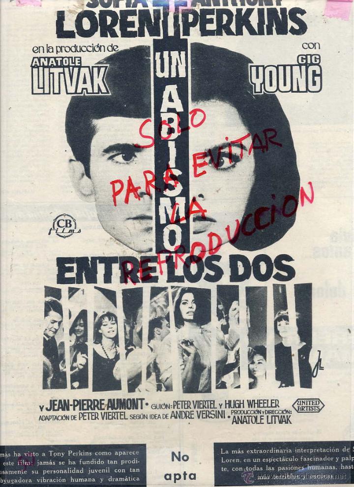Cine: CINE 1963 UNA BISMO ENTRE LOS DOS SOFIA LOREN HOJA REVISTA