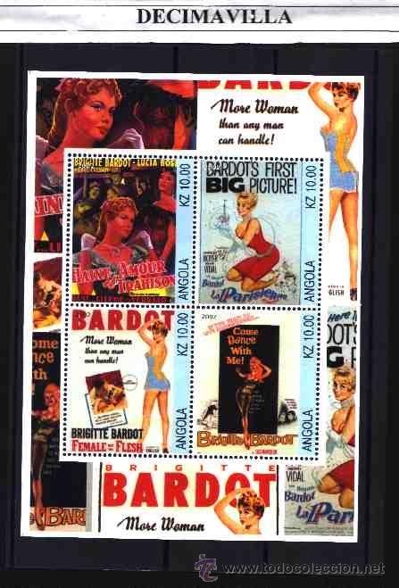 Cine: PRCN005, ANGOLA, BRIGITTE BARDOT, H.B. 4 VALORES.