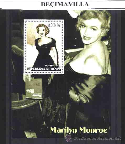 Cine: PRCN275, BENIN, 2002, MARILYN MONROE, HOJA-BLOQUE 2