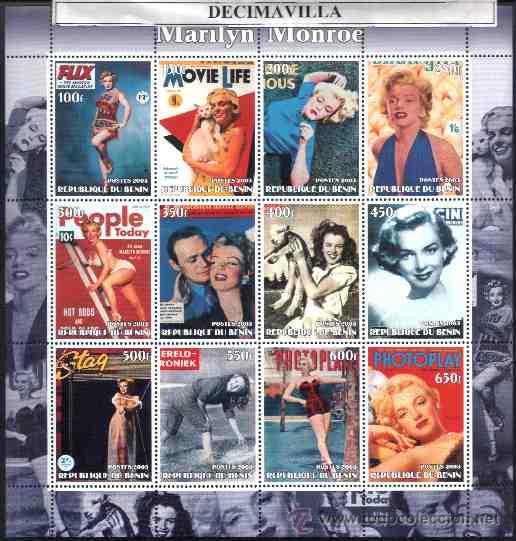 Cine: PRCN366, BENIN, 2003, MARILYN MONROE, MP 12 VAL. - Foto 1