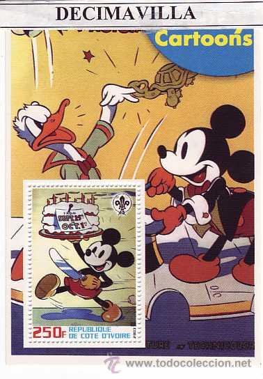 Cine: PRCN729, COSTA DE MARFIL, 2003, DISNEY, PATO DONALD, MICKEY MOUSE, HB02