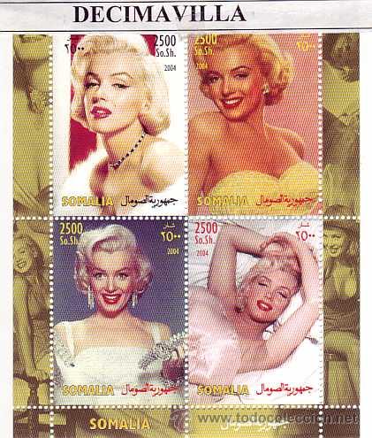 Cine: PRCN758, SOMALIA, 2004, MARILYN MONROE, 4 VAL. HB01