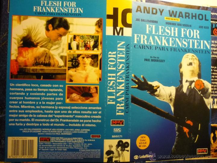Cine: CARATULA VIDEO VHS CARNE PARA FRANKENSTEIN-JOE DALLESANDRO