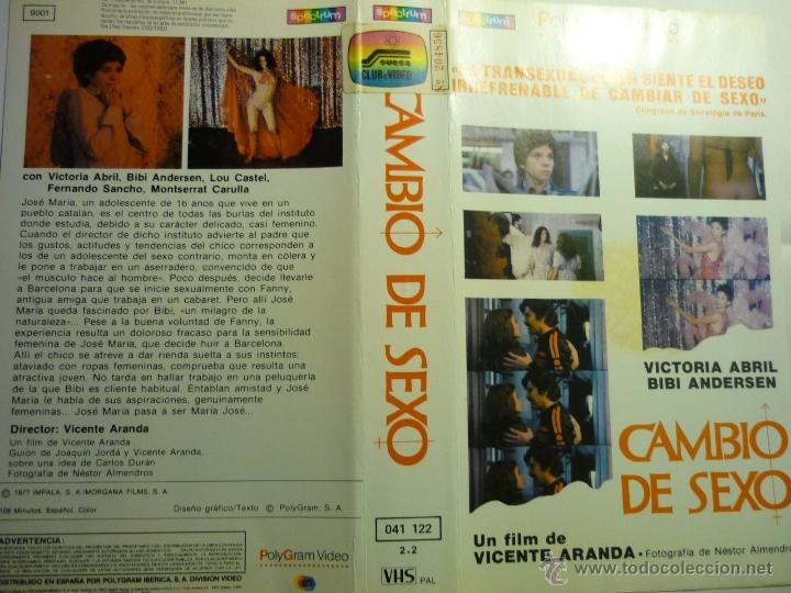 Cine: CARATULA VIDEO  VHS CAMBIO DE SEXO .-VICTORIA ABRIL