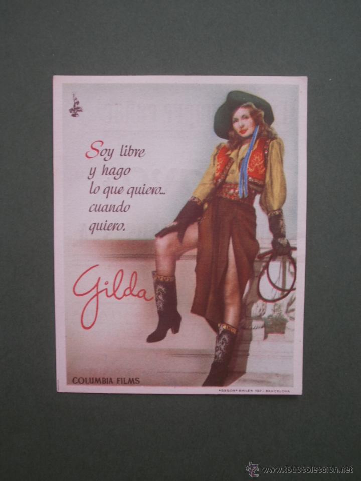 Cine: PROGRAMA PROSPECTO DE CINE , GILDA , COLUMBIA FILMS - Foto 1
