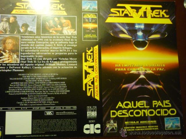 Cine: caratula video star trek VI -aquel pais desconocido