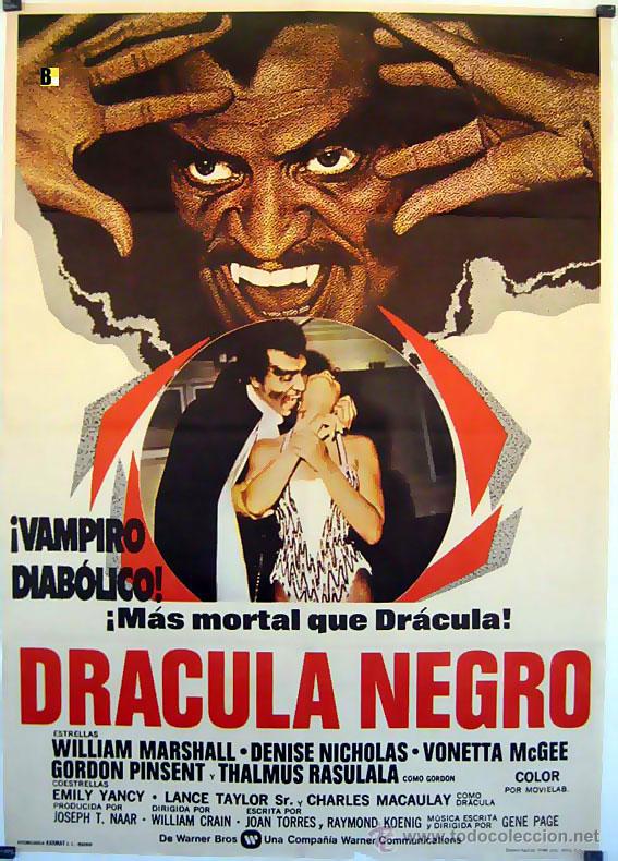 Cine: Cartel de cine dracula negro WILLIAM CRAIN 1972
