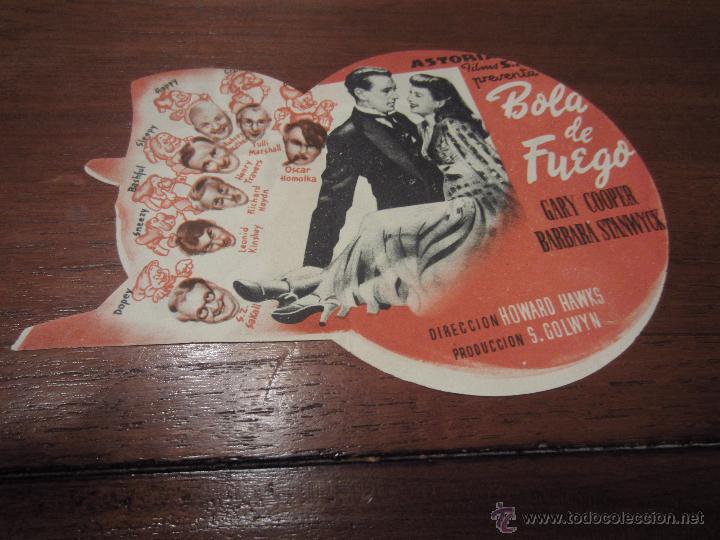 Cine: BOLA DE FUEGO PROGRAMA DOBLE TROQUELADO ASTORIA GARY COOPER BARBARA STANWYCK