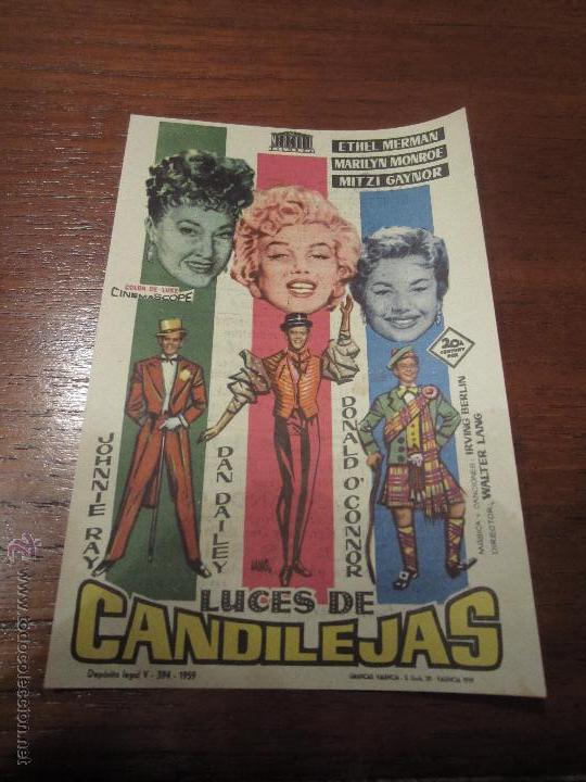 Cine: LUCES DE CANDILEJAS PROGRAMA SENCILLO MERCURIO MARILYN MONROE ETHEL MERMAN