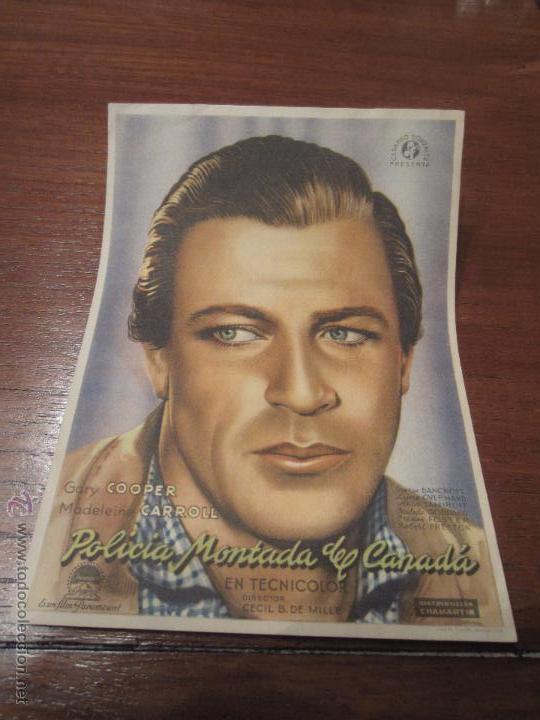 Cine: POLICIA MONTADA DEL CANADA PROGRAMA SENCILLO GRANDE CHAMARTIN GARY COOPER