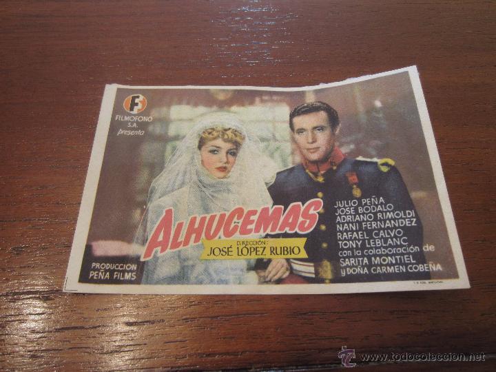 Cine: ALHUCEMAS PROGRAMA SENCILLO FILMOFONO CINE ESPA&Ntilde;OL SARA MONTIEL