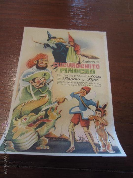Cine: prospecto de cine cucuruchito pinocho