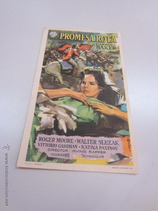 Cine: PROMESA ROTA PROGRAMA WARNER  CARROLL BAKER ROGER MOORE - Foto 1