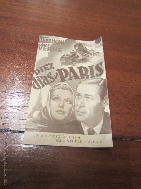 Cine: DIEZ DIAS EN PARIS PROGRAMA DOBLE BALART SOLIGO REX HARRISON ANDRE MORELL