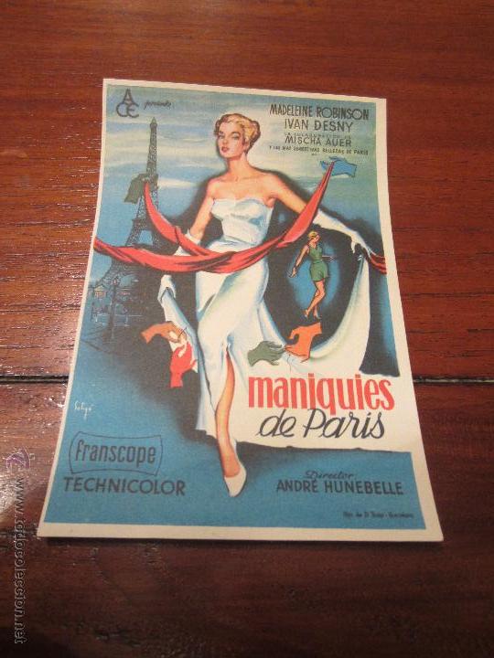 Cine: MANIQUIES DE PARIS PROGRAMA SENCILLO ACE SOLIGO MADELEINE ROBINSON IVAN DESNY MISCHA AUER