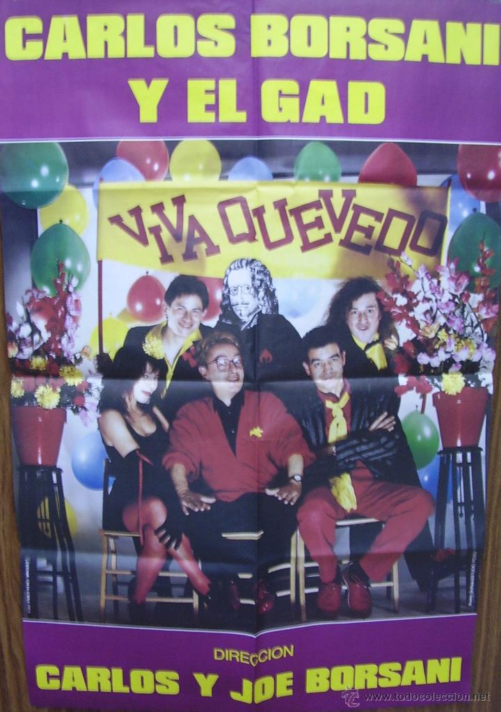 Cine: CARLOS BORSANI Y EL GLAD (VIVA QUEVEDO) POSTER PLEGADO 95 X 63 RARO