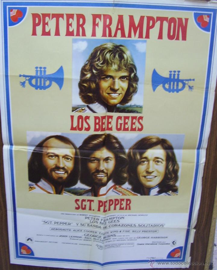 Cine: PETER FRAMPTON + BEE GEES  POSTER PLEGADO 96 X 66 CMS