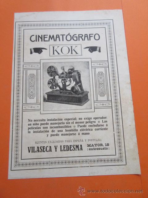 Cine: PUBLICIDAD 191X - COLECCION CINE - CINEMATOGRAFO KOK