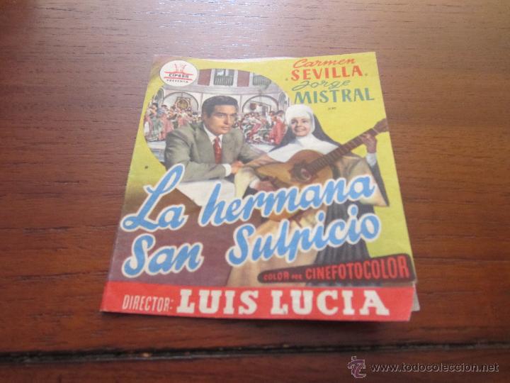 Cine: LA HERMANA SAN SULPICIO PROGRAMA DOBLE CIFESA CINE ESPA&Ntilde;OL CARMEN SEVILLA JORGE MISTRAL