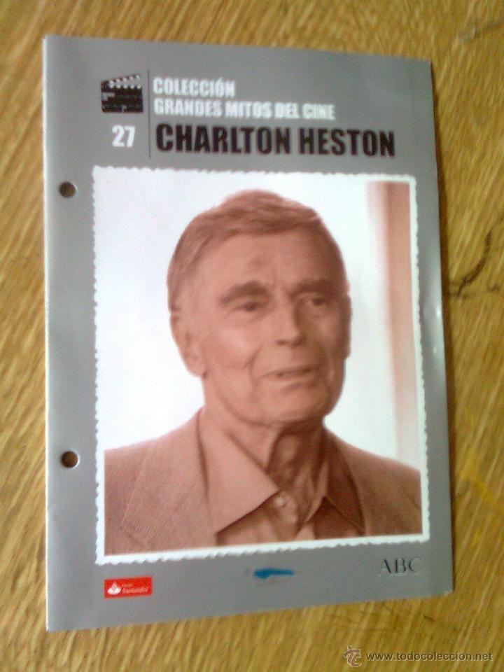 Cine: Ficha desplegable Charlton Heston - colecci&oacute;n grandes mitos del cine 27 - promo ABC