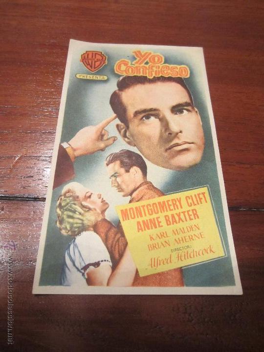 Cine: YO CONFIESO PROGRAMA SENCILLO WARNER verde ALFRED HITCHCOCK MONTGOMERY CLIFT ANNE BAXTER3
