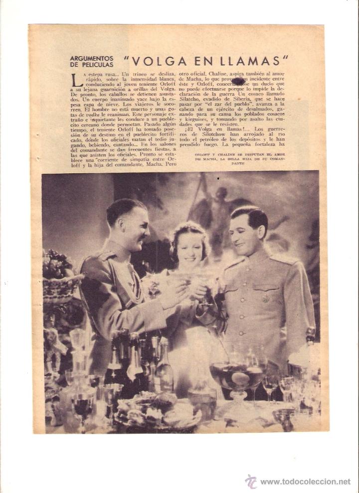 Cinema: A&Ntilde;O 1934 RECORTE PRENSA CINE ARGUMENTO PELICULA VOLGA EN LLAMAS