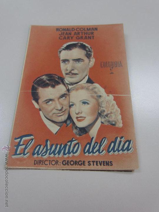 Cine: EL ASUNTO DEL DIA PROGRAMA DOBLE COLUMBIA CARY GRANT JEAN ARTHUR RONALD COLMAN