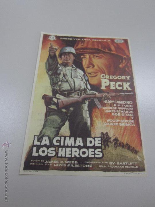 Cine: LA CIMA DE LOS HEROES PROGRAMA SENCILLO CB GREGORY PECK - Foto 1