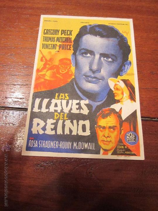 Cine: Programa de mano LAS LLAVES DEL REINO sencillo  con Gregory Peck - Foto 1