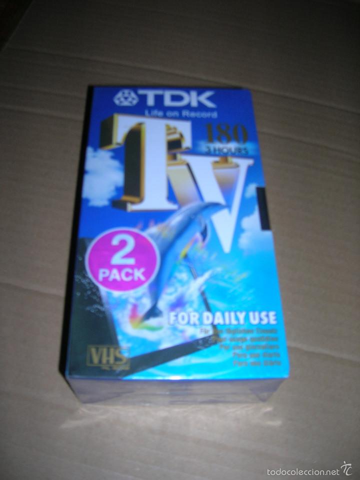 Cine: Pack de 2 cintas VHS TDK E-180TVED. Nuevas, precintadas.