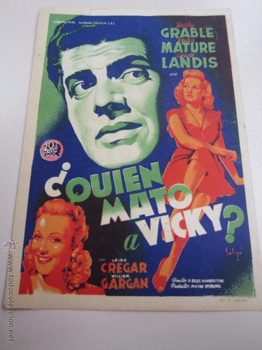 Cine: QUIEN MAT&Oacute; A VICKY?, BETTY GRABLE, VICTOR MATURE, SOLIG&Oacute;