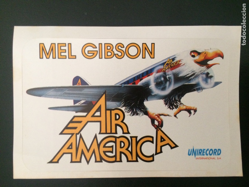 Cine: Pegatina pel&iacute;cula AIR AMERICA con Mel Gibson, Robert Downey Jr., Nancy Travis, Lane Smith