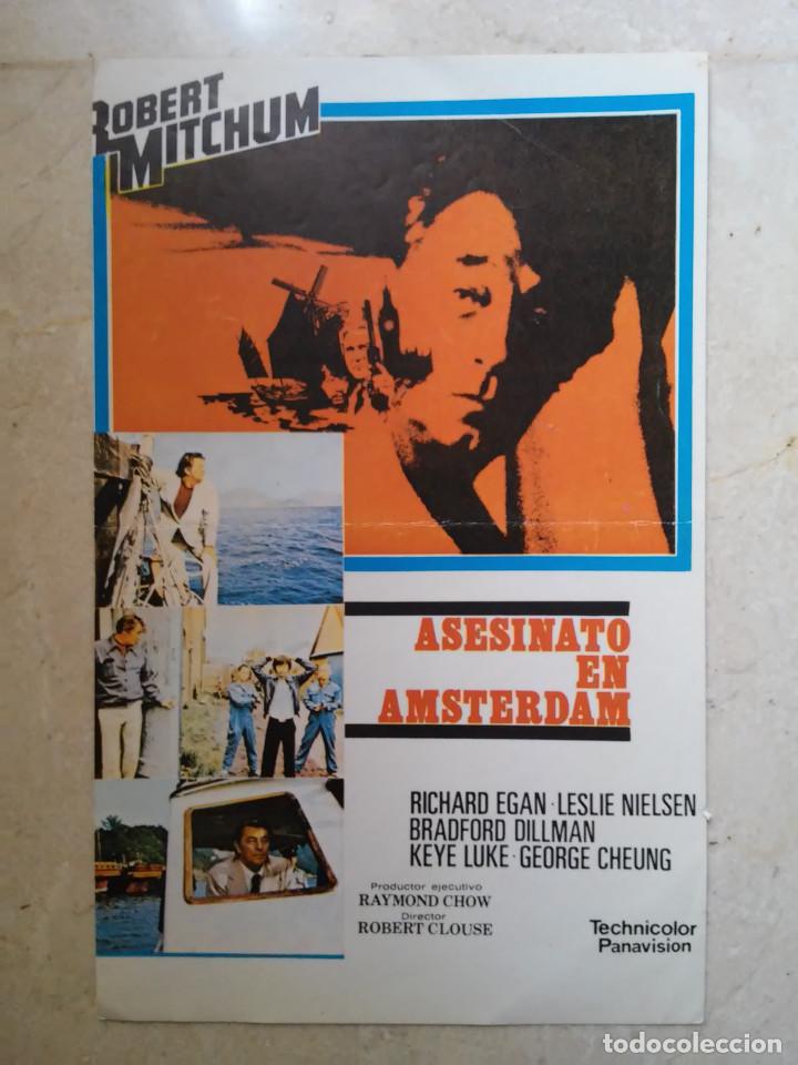 Cine: MINI-POSTER ORIGINAL 13*18 - ASESINATO EN AMSTERDAM - ROBERT MITCHUM - THRILLER
