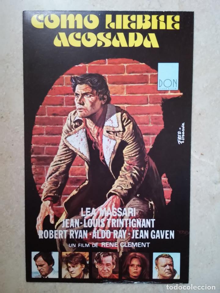 Cinema: MINI-CARTEL ORIGINAL -13*18- COMO LIEBRE ACOSADA - JEAN LOUIS TRINTIGNANT