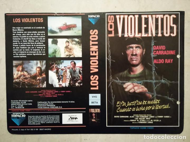 Cine: CARATULA ORIGINAL -A4- LOS VIOLENTOS - DAVID CARRADINE - POLICIACO - SUSPENSE